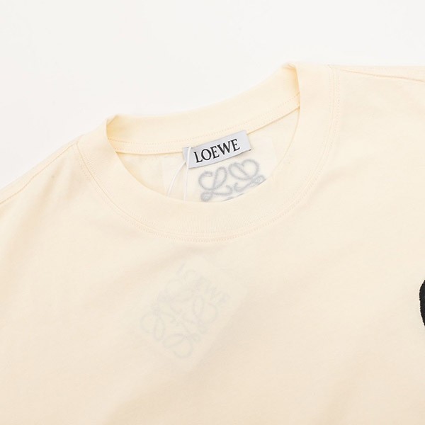 超希少！ロエベ コピー ロゴ刺繍コットンジャージーTシャツ アナグラム log91347